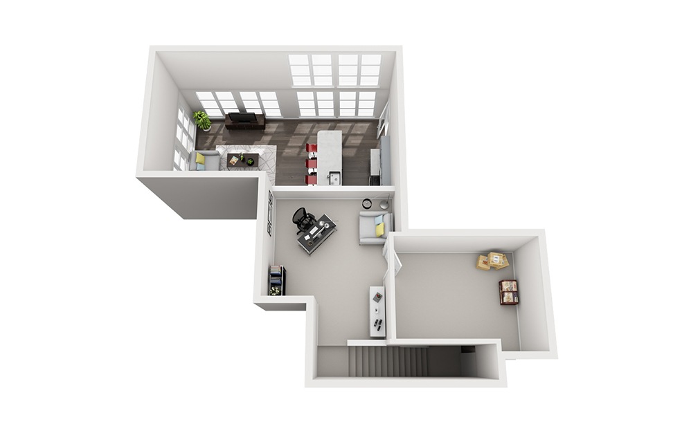 B3.1 Loft - 2 bedroom floorplan layout with 2 bathrooms and 1545 square feet (Floor 2)